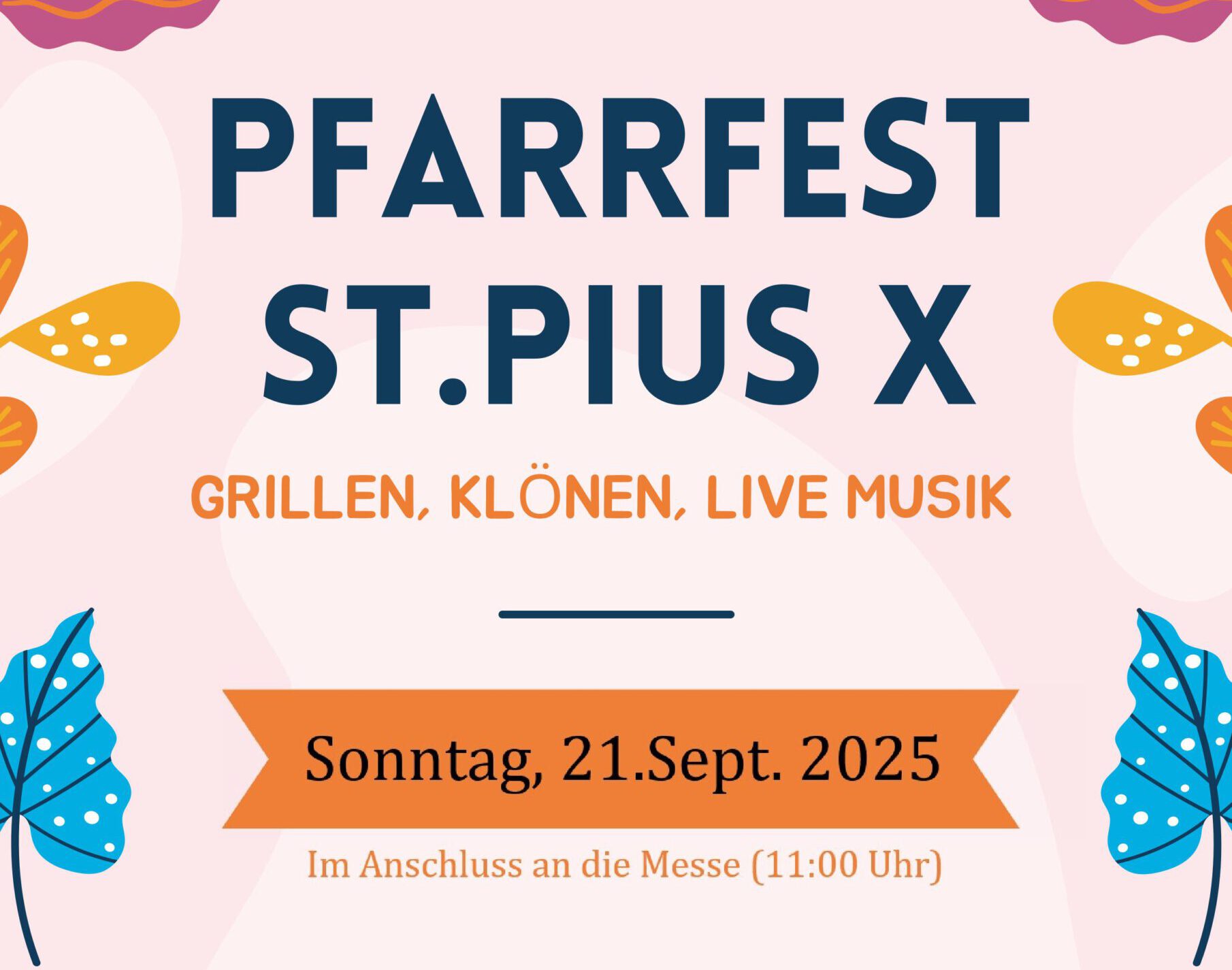 Pfarrfest St. Pius X. 2025, Grillen, Klönen, Live Musik