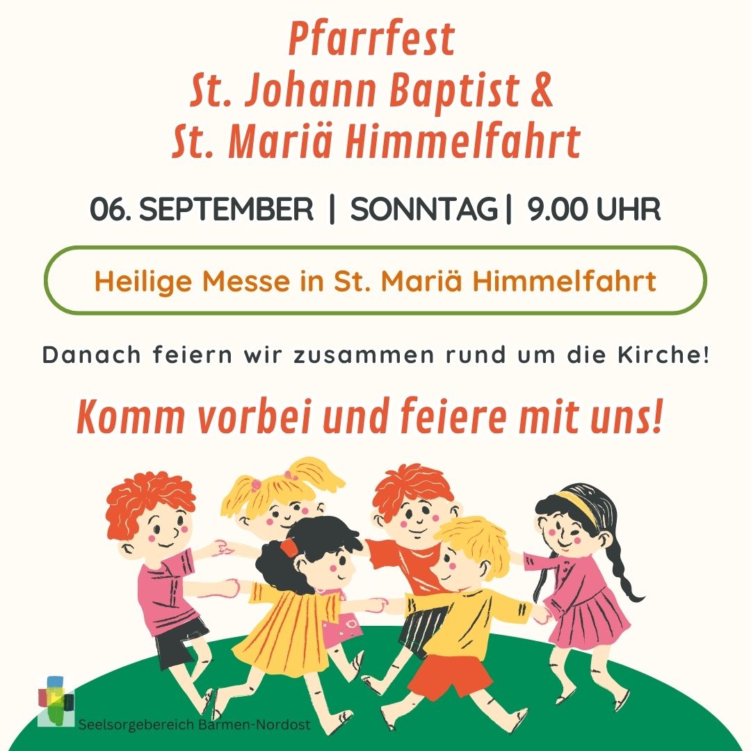 Werbebanner zum Pfarrfest St. Mariä Himmelfahrt, St. Johann Baptist 2026