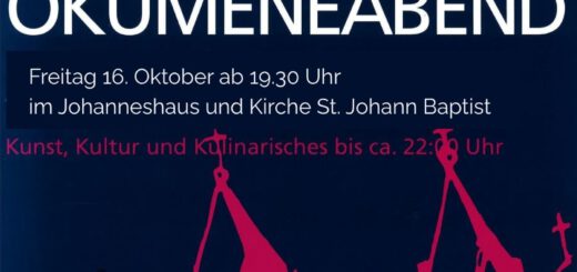 Banner Ökumeneabend - Johanneshaus und Kirche St. Johann Baptist