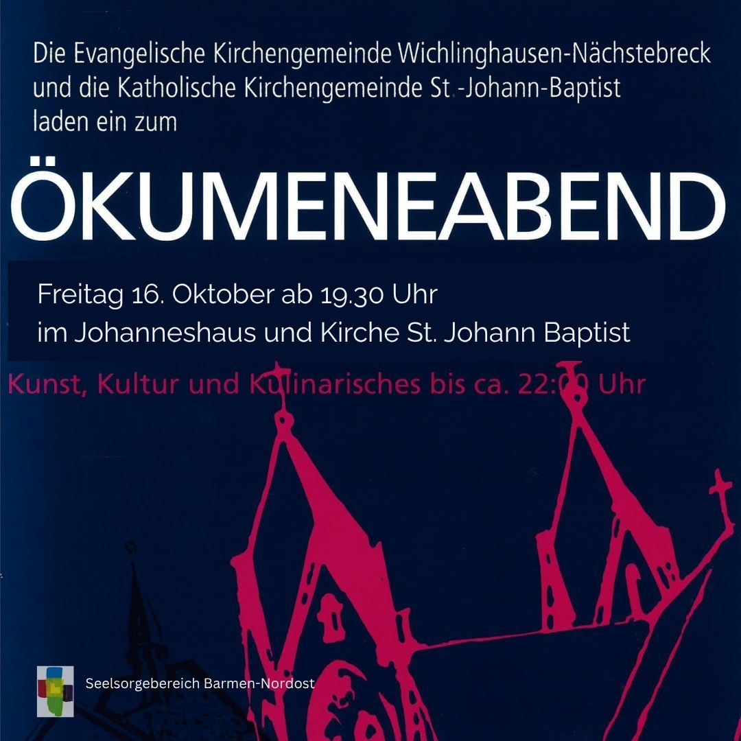 Banner Ökumeneabend - Johanneshaus und Kirche St. Johann Baptist