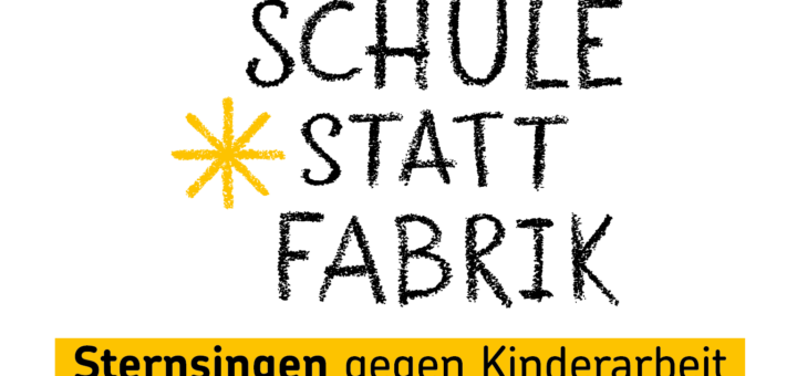 Logo - Schule statt Fabrik, Sternsingen gegen Kinderarbeit